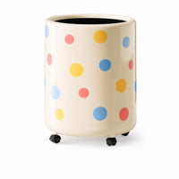 Trash Can with Lid Glossy Cylindrical Waste Bin Modern for Bedroom, Living Room