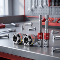 Universal Socket with Rods Self-Adjusting Ratchet Adapter Secure Grip for Garage