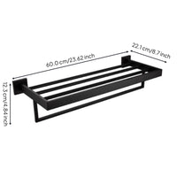 Matte black rustproof towel bar