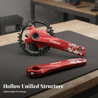 Mountain Bike Crankset with Bottom Bracket Anti-Chain Drop Mountain Bike Crankset Lightweight Aluminum Alloy Crank Arms for Cyclists