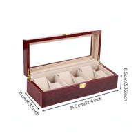 Lacquered Watch Storage Box with Glass Lid Glossy Watch Box with Glass Lid High End Transparent for Bedside Table