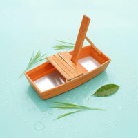Rice Planting Boat Seat Umbrella Holder Wooden Transplanting Stool Pushable Paddy Field Seat Board for Farmers