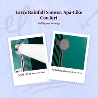 High Pressure Rainfall Shower Head, Stainless Steel, Silver