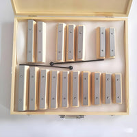 17 Note Tone Block Set Wood and Metal Construction Wooden Resonator Bell Set