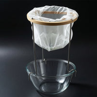 Stainless Metal & Gelatin Strainer with Stand Rust-Resistant Strainer with Mesh Bag Long-Lasting Filtering Stand Countertop for Home Cooks