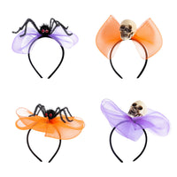 Halloween Skull Headband with Spider and Bow