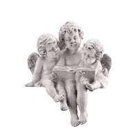 Reading a Book Angel Statue Peaceful Angel Sculpture with Book Calming Statue for Shelves