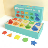 Shape Sorting Box with Tray Fine Motor Shape Sorting Toy Geometric Matching Toy Learning Matching Box Sensory for Toddlers