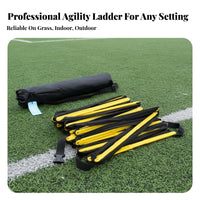 11 Pieces Multifunctional Agility Ladder Multi-Use Design Footwork Training Ladder Sturdy Speed Training Hurdles Portable for Children, Athletes, Outdoor