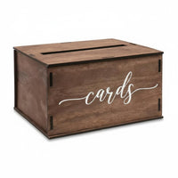 Wooden Card Box Slotted Lid Greeting Card Box Elegant Design Party Supplies