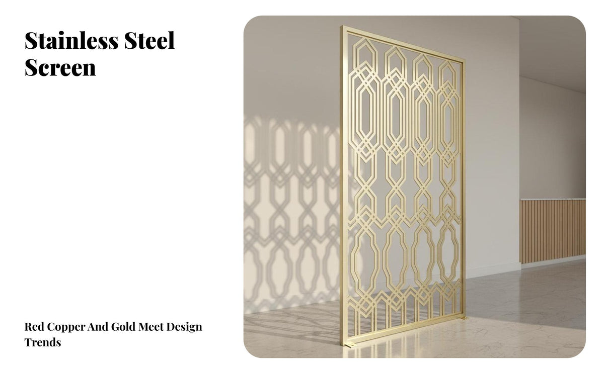 Hollow-out Metal Screen Anti Hollow-out Partition Panel Humidity-Resistant Stainless Steel Decorative Panel for Homeowners, Hotel, Bedroom, KTV