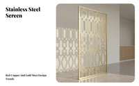 Hollow-out Metal Screen Anti Hollow-out Partition Panel Humidity-Resistant Stainless Steel Decorative Panel for Homeowners, Hotel, Bedroom, KTV
