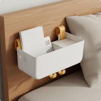 Bedside Hanging Storage Basket Divided Compartments Bed Rail Storage