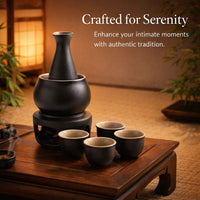 Ceramic Wine Warmer Set, 7-Piece Minimalist Japanese Style