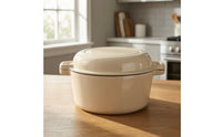 Enameled Cast Iron Dutch Oven Stovetop Dutch Oven with Lid Even Heating Enameled Cast Iron Vessel for Home Cooks, Chefs, Kitchen
