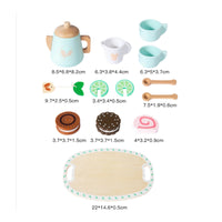 Role-Play Wooden Tea Party Set Educational Wooden Tea Set Educational Playset Imaginative for Preschoolers, Toddlers, Kids, Playroom, Daycare, Classroom