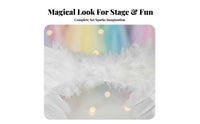 3 Pieces Angel Pinions Luminous Headband and Spellbinding Rod Set Layered Feathers Feather Angel Costume Kit Lightweight Feather Pinions Costume