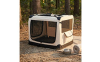 Soft-Sided Travel Crate Mesh Panels Soft-Sided Pet Crate Folding Kennel Ventilated Pet Supplies Easy Transportation