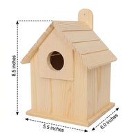 Wooden Birdhouse Nest Box with Perch, Solid Wood Birdhouse for Garden, Outdoor Bird Nest for Universal Bird Species, Fir Wood Set, No Wheels