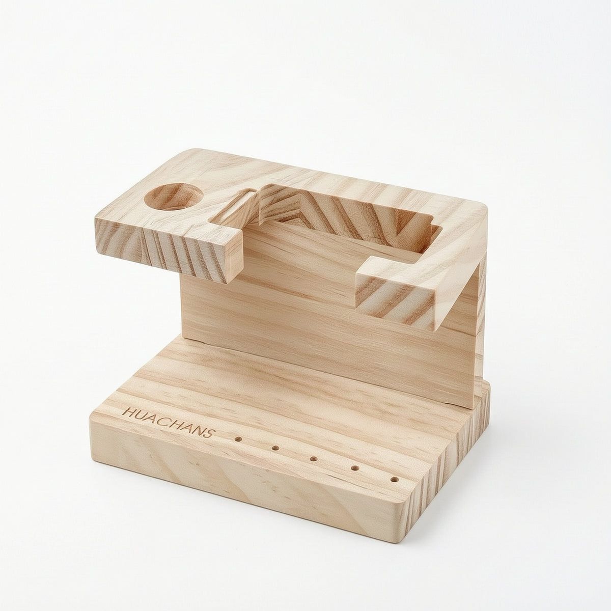 Wooden Nail Drill Machine and Bit Organizer Compact Nail Drill Rack with Bit Holes Space-Saving Sturdy for Manicurists