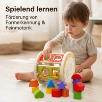 Shape Sorter for Babies, 18.5cm Stacking Game with 38-50 Building Blocks, Early Learning Toy for Toddlers Ages 3+, Educational