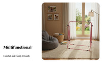 Multi-Functional Kids Indoor Pull-up Bar Stable & Safe Adjustable Height Gymnastics Bar Easy Assembly children's Home Swing Frame Non-Slip Rubber Feet for Beginner Gymnasts, Toddlers, Playroom, Living Room, Garden, Outdoor