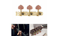 2 Pieces Long-Lasting Classical Guitar Machine Head Solid Metal Build Gold Guitar Tuner