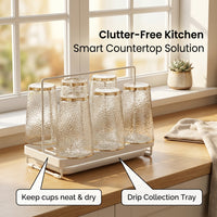 Kitchen Cabinet Over the Sink Dish Drying Rack for Students, Large Carbon Steel Drainer with Pot Lid