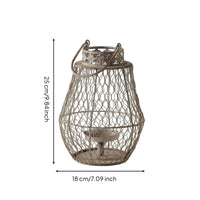 Wire Mesh Candle Lantern Rustic Wire Cage Candle Lantern Decorative for Tabletop