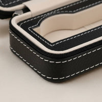 Multi-Compartment Watch Storage Box Safeguarding Divider Portable Watch Organizer Zippered Accessory Box Soft Suede Lining