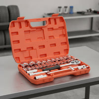 32-Piece Socket Wrench Kit High-Quality Socket Wrench Set with Case Complete Mechanic Tool Set Comprehensive for Car Owners, Auto Repair