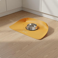 Curved Feeding Mat Front Opening Raised-Rim Pet Mat Oil-Proof