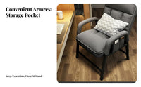 Adjustable Padded Recliner Easy Assembly Upholstered Armchair for Office Workers