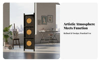 Foldable Arched Panel Screen Freestanding Room Divider Vintage vintage aesthetic Household Furnishing Portable for telecommuting Workers, residents, Interior Designers, Bedroom, Studio Apartment, Home Office, Cafe