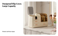 Makeup Storage Case with Mirror Dustproof Design for Dressing Table, Teens
