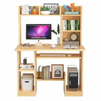 Writing Desk with Bookshelf Multi-functional Office Desk with Storage Shelves Wide Desktop Study Table for Students Suitable for Home Dormitory Bedroom