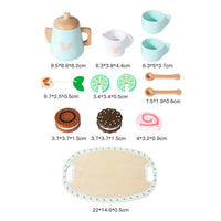 Wooden Tea Party Set Imaginative Tea Party Set Realistic Toy for Young Children, Playroom