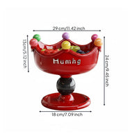 Pedestal Fruit Bowl Multicolor Crown-Fruit Bowl Glossy