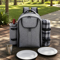 4 Person Picnic Set Backpack Two Shoulder Straps Picnic Backpack Complete Outdoor Gear for Camping