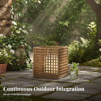 4-Piece Woven Patio Set sturdy Wood Frame Outdoor Furniture Low Maintenance Thick pads for Homeowners, Entertainers, rearyard