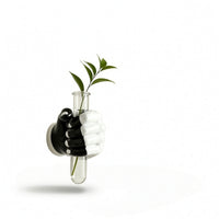 Fist-Shaped Vase with Glass Tube Sculptural Wall-Mounted Fist Vase Hydroponic