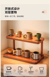 Tabletop Storage Rack Multi-layer Organizer for Cups and Mugs, Small Desktop Shelf