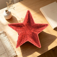 Handmade Rope Woven Star Storage Basket Tray for Coffee Table, Living Room, Dining Table