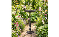 Pedestal Bird Feeder Antique Bird Feeder with Pedestal Decorative for Garden, Backyard