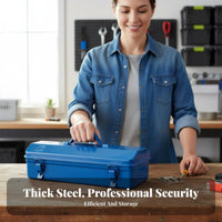 Portable Metal Tool Case Multi-Purpose Portable Metal Toolbox Lockable Latch
