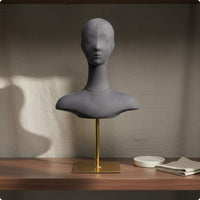Mannequin Head Bust Realistic Look Mannequin Torso Head Stable Base Beauty Accessory for Store Owners, Hairdressers