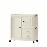 Children Wardrobe Clothes DresserRolling Cabinet Versatile Mobile Storage Unit for Young Children, Nursery