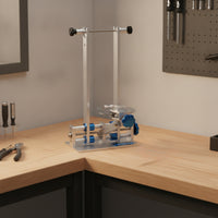Bench-Top Two-Wheeled Wheel Truing Stand Adjustable Wheel Truing Stand Rigid Accurate for Workshops