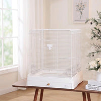 Tabletop Bird Cage with Removable Tray, Indoor Parrot Cage for Home Use, Budgie Parakeet Enclosure, Compact Cockatiel Cage for Small Pets