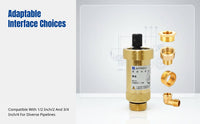Automatic Brass Air Vent Valve for Heating, Central Air Conditioning, Water Supply, Heat Pump, Multiple Thread Options